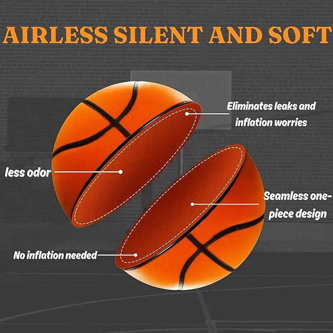 Indoor Grooved Silent Basketball Ball Size 7 Adult Airless PU Foam Ball High Density Bouncing Quietly Dribbling Christmas Gifts