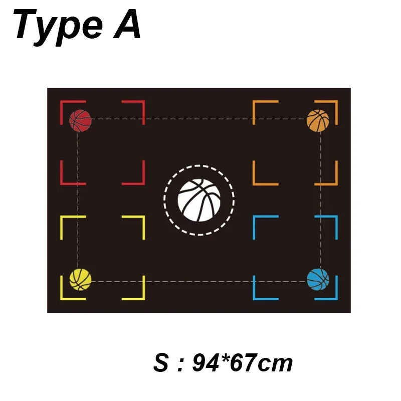 Portable Basketball Footstep Dribble Training Mat Non-Slip Silent Equipment for All Ages to Improve Speed Strength Coordination