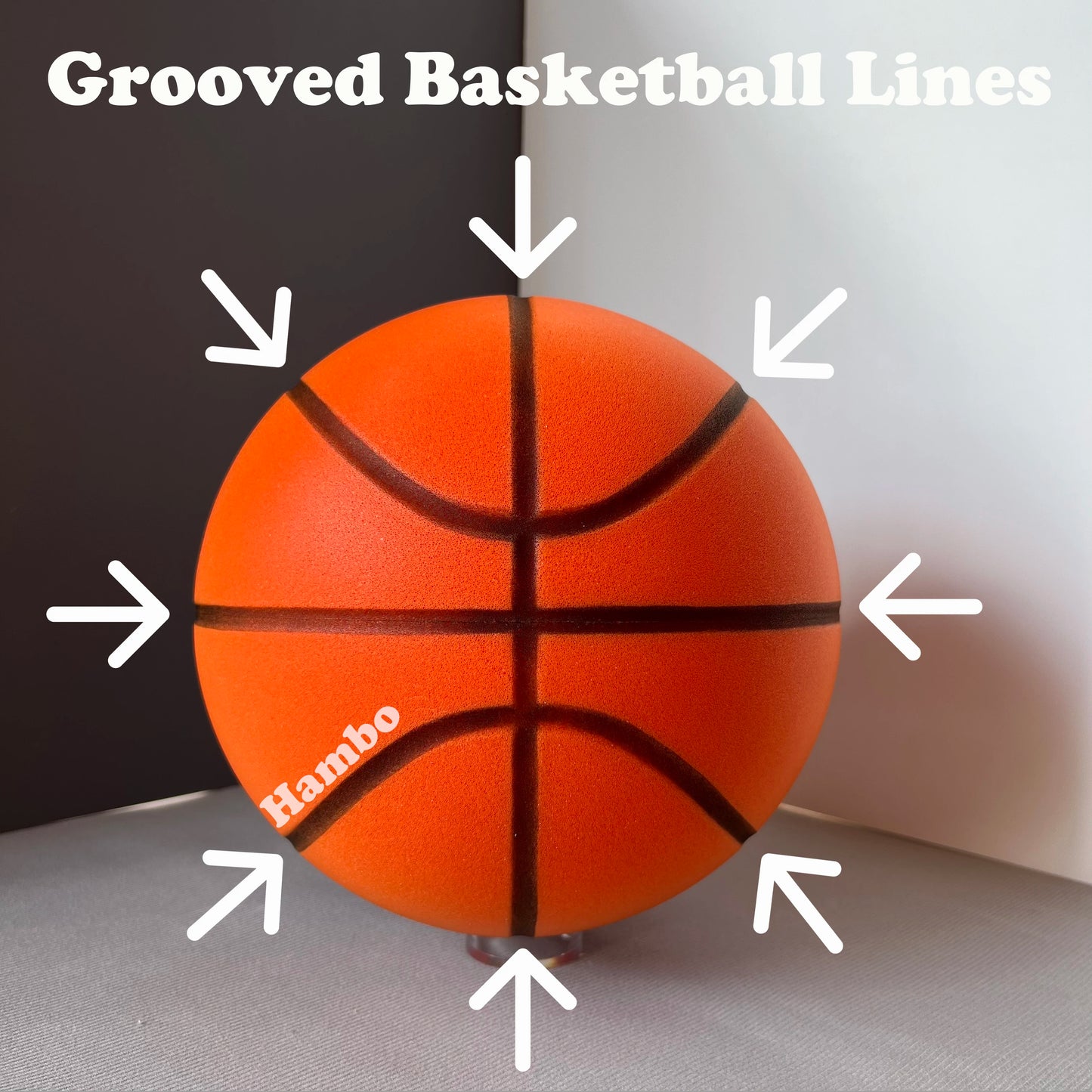 Indoor Grooved Silent Basketball Ball Size 7 Adult Airless PU Foam Ball High Density Bouncing Quietly Dribbling Christmas Gifts